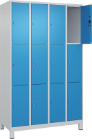 Fächerschrank CLASSIC
B1200xT500xH1950 mm
RAL 7035/5012, 4x3 Fächer