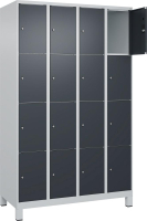Fächerschrank CLASSIC
B1200xT500xH1950 mm
RAL 7035/7016, 4x4 Fächer