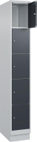 Fächerschrank CLASSIC
B300xT500xH1950 mm
RAL 7035/7016, 1x5 Fächer