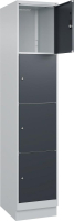 Fächerschrank CLASSIC
B400xT500xH1950 mm
RAL 7035/7016, 1x4 Fächer