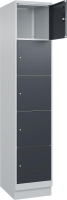 Fächerschrank CLASSIC
B400xT500xH1950 mm
RAL 7035/7016, 1x5 Fächer