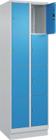 Fächerschrank CLASSIC
B600xT500xH1950 mm
RAL 7035/5012, 2x4 Fächer
