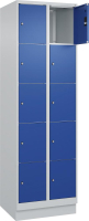 Fächerschrank CLASSIC
B600xT500xH1950 mm
RAL 7035/5010, 2x5 Fächer