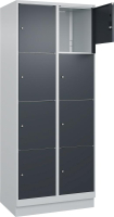 Fächerschrank CLASSIC
B800xT500xH1950 mm
RAL 7035/7016, 2x4 Fächer