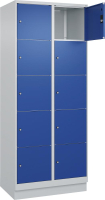 Fächerschrank CLASSIC
B800xT500xH1950 mm
RAL 7035/5010, 2x5 Fächer