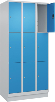 Fächerschrank CLASSIC
B900xT500xH1950 mm
RAL 7035/5012, 3x3 Fächer