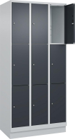 Fächerschrank CLASSIC
B900xT500xH1950 mm
RAL 7035/7016, 3x3 Fächer