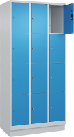 Fächerschrank CLASSIC
B900xT500xH1950 mm
RAL 7035/5012, 3x4 Fächer