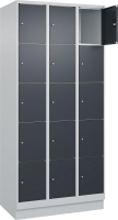 Fächerschrank CLASSIC
B900xT500xH1950 mm
RAL 7035/7016, 3x5 Fächer