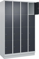 Fächerschrank CLASSIC
B1200xT500xH1950 mm
RAL 7035/7016, 4x4 Fächer
