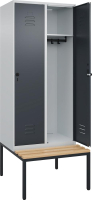 Garderobenschrank CLASSIC
B800xT500xH2120 mm
RAL 7035/7016, 2 Abteile