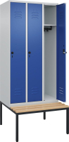 Garderobenschrank CLASSIC
B900xT500xH2120 mm
RAL 7035/5010, 3 Abteile