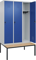 Garderobenschrank CLASSIC
B1200xT500xH2120 mm
RAL 7035/5010, 3 Abteile