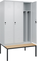 Gard.-Schrank TW CLASSIC
B1200xT500xH2120 mm
RAL 7035/7035, 3 Abteile