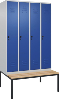 Garderobenschrank CLASSIC
B1200xT500xH2120 mm
RAL 7035/5010, 4 Abteile