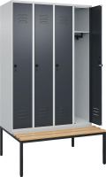 Garderobenschrank CLASSIC
B1200xT500xH2120 mm
RAL 7035/7016, 4 Abteile