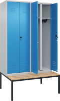 S/W-Gard.-Schrank CLASSIC
B1200xT500xH2120 mm
RAL 7035/5012, 4 Abteile