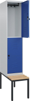 Doppelst. Schrank CLASSIC
B400xT500xH2120 mm
RAL 7035/5010, 1x2Abteile