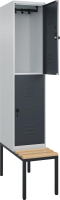 Doppelst. Schrank CLASSIC
B400xT500xH2120 mm
RAL 7035/7016, 1x2Abteile