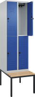 Doppelst. Schrank CLASSIC
B600xT500xH2120 mm
RAL 7035/5010, 2x2Abteile