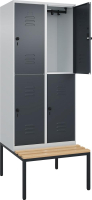 Doppelst. Schrank CLASSIC
B800xT500xH2120 mm
RAL 7035/7016, 2x2Abteile