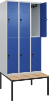 Doppelst. Schrank CLASSIC
B900xT500xH2120 mm
RAL 7035/5010, 3x2Abteile