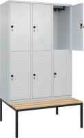 Doppelst. Schrank CLASSIC
B1200xT500xH2120 mm
RAL 7035/7035, 3x2Abteile