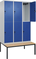 Doppelst. Schrank CLASSIC
B1200xT500xH2120 mm
RAL 7035/5010, 3x2Abteile
