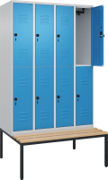 Doppelst. Schrank CLASSIC
B1200xT500xH2120 mm
RAL 7035/5012, 4x2Abteile