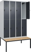 Doppelst. Schrank CLASSIC
B1200xT500xH2120 mm
RAL 7035/7016, 4x2Abteile