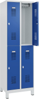 FORMAT Garderobenschrank
B600xT500xH1950 mm
RAL7035/5010, 2x2 Abteile