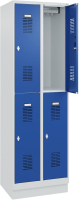 FORMAT Garderobenschrank
B600xT500xH1950 mm
RAL7035/5010, 2x2 Abteile