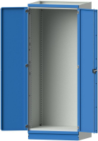 Leergehäuse Modell 100
B865xT720xH2200mm
RAL 7035/5012 mit Türen