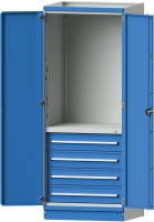 Modulschrank Modell 2409
B865xT720xH2200mm
RAL 7035/5012 mit Türen