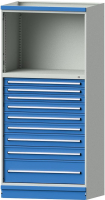 Modulschrank Modell 4006
B1015xT720xH2200mm
RAL 7035/5012