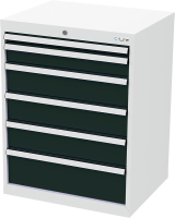 Schubladenschrank
B700xT575xH920 mm
RAL 7035/7016