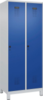 Garderobenschrank EVOLO
mit 100 mm hohen Füßen
RAL 7035/5010, 2 Abteile