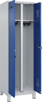 S/W-Gard.-Schrank EVOLO
mit 100 mm hohen Füßen
RAL 7035/5010, 2 Abteile