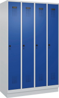 Garderobenschrank EVOLO
mit 100 mm hohem Sockel
RAL 7035/5010, 4 Abteile