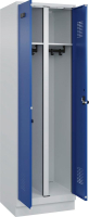 S/W-Gard.-Schrank EVOLO
mit 100 mm hohem Sockel
RAL 7035/5010, 2 Abteile
