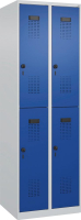 Doppelst. Schrank EVOLO
bodenstehend
RAL7035/5010, 2x2Abteile