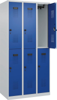 Doppelst. Schrank EVOLO
bodenstehend
RAL7035/5010, 3x2Abteile