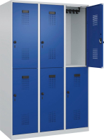 Doppelst. Schrank EVOLO
bodenstehend
RAL7035/5010, 3x2Abteile