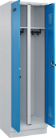 S/W-Gard.-Schrank EVOLO
mit 100 mm hohem Sockel
RAL 7035/5012, 2 Abteile