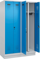 S/W-Gard.-Schrank EVOLO
mit 100 mm hohem Sockel
RAL 7035/5012, 4 Abteile