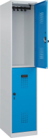 Doppelst. Schrank EVOLO
bodenstehend
RAL7035/5012, 1x2Abteile