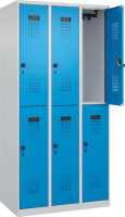 Doppelst. Schrank EVOLO
bodenstehend
RAL7035/5012, 3x2Abteile