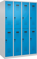 Doppelst. Schrank EVOLO
bodenstehend
RAL7035/5012, 4x2Abteile