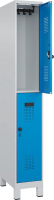 Doppelst. Schrank EVOLO
mit 100 mm hohen Füßen
RAL7035/5012, 1x2Abteile