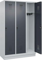 Garderobenschrank EVOLO
mit 100 mm hohem Sockel
RAL 7035/7016, 3 Abteile